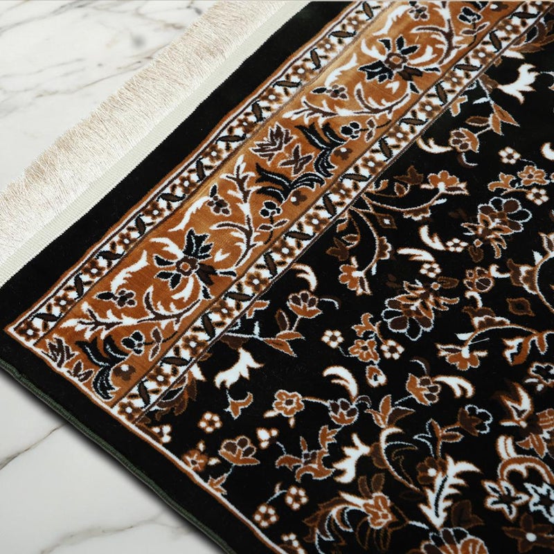 Melen Turkish Prayer Rug - Paradise - Dark Olive - Brown - Image 3